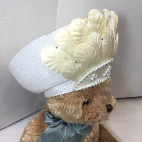 VTG White Fancy Doll Mannequin Stuffed Animal Derby Hat by Ann Marie Small - Picture 8 of 15